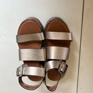 Naturalizer Bronze Platform Sandals